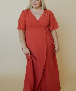 BB Custom Ivy Wrap Maxi Dress | Clay