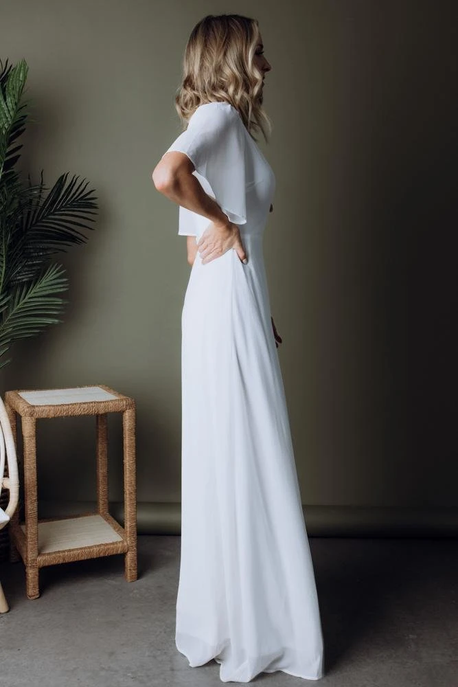 BB Custom Ivy Wrap Maxi Dress | Off White 3 BB Custom Ivy Wrap Maxi Dress | Off White