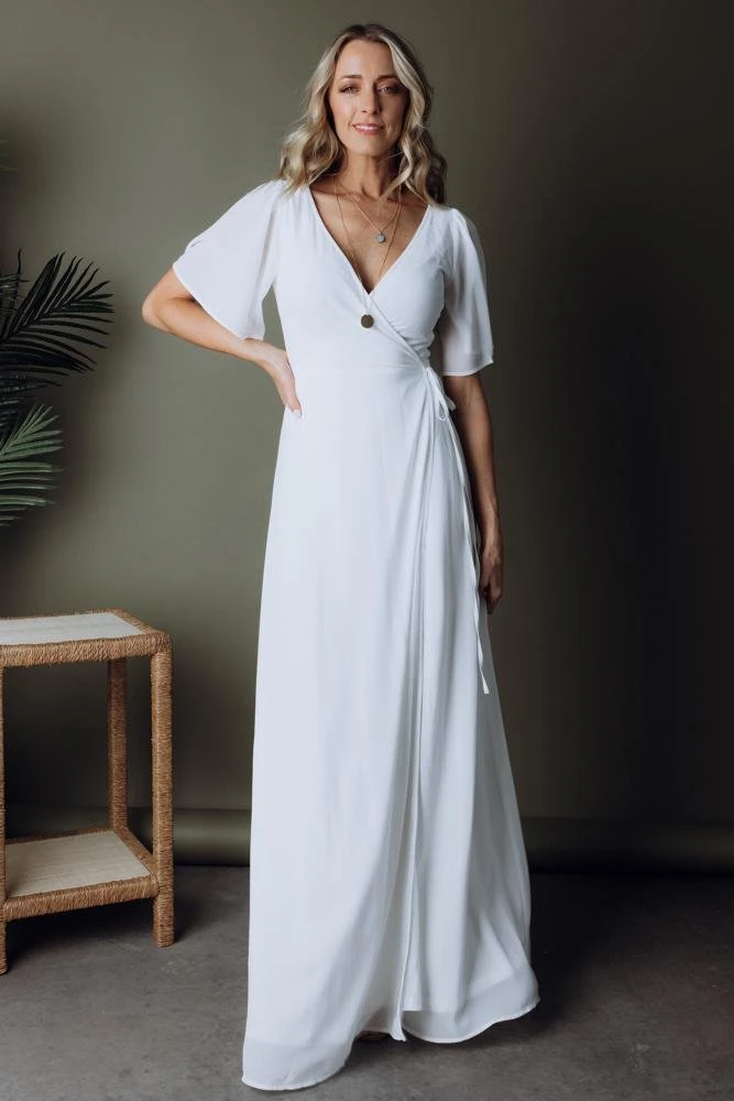 BB Custom Ivy Wrap Maxi Dress | Off White 1 BB Custom Ivy Wrap Maxi Dress | Off White