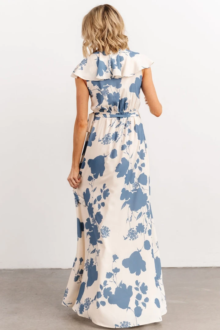 Soi Jacqueline Wrap Maxi Dress | Ivory + Slate Floral Dresses 4 Soi Jacqueline Wrap Maxi Dress | Ivory + Slate Floral Dresses
