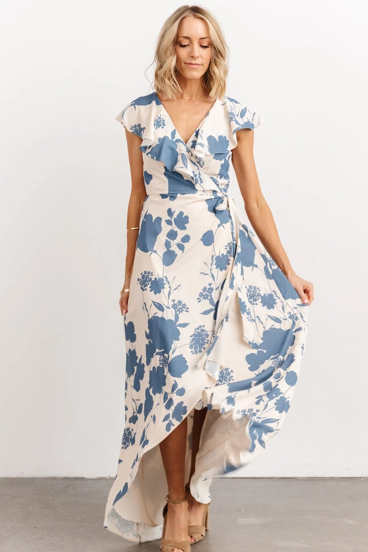 Soi Jacqueline Wrap Maxi Dress | Ivory + Slate Floral Dresses 5 Soi Jacqueline Wrap Maxi Dress | Ivory + Slate Floral Dresses