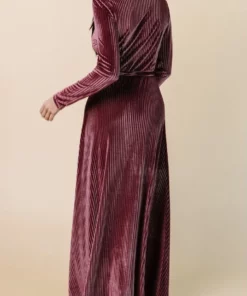 BB Custom Jada Ribbed Velvet Wrap Dress | Dark Rose 17 BB Custom Jada Ribbed Velvet Wrap Dress | Dark Rose