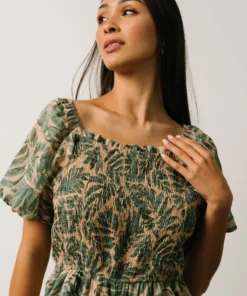 HAY Vacation Jane Smocked Jumpsuit | Sage Palm Print 13 HAY Vacation Jane Smocked Jumpsuit | Sage Palm Print