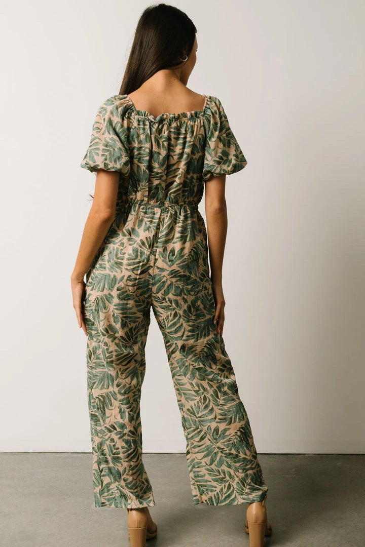 HAY Vacation Jane Smocked Jumpsuit | Sage Palm Print 6 HAY Vacation Jane Smocked Jumpsuit | Sage Palm Print
