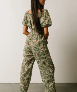 HAY Vacation Jane Smocked Jumpsuit | Sage Palm Print 11 HAY Vacation Jane Smocked Jumpsuit | Sage Palm Print