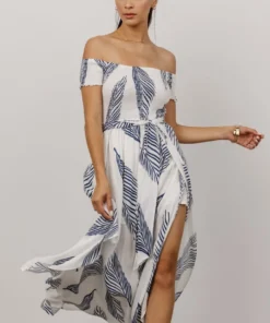 AK Janey Smocked Maxi Dress | Navy Print