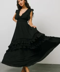 BB Custom Dresses Jasmine Ruffle Maxi Dress | Black