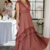 BB Custom Jasmine Ruffle Maxi Dress | Rosy Brown Dresses
