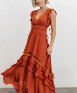BB Custom Dresses Jasmine Ruffle Maxi Dress | Rust 21 BB Custom Dresses Jasmine Ruffle Maxi Dress | Rust