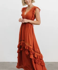 BB Custom Dresses Jasmine Ruffle Maxi Dress | Rust 19 BB Custom Dresses Jasmine Ruffle Maxi Dress | Rust