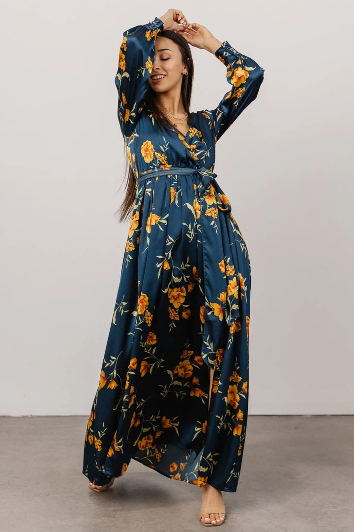 BB Custom Dresses Jenna Maxi Dress | Dark Blue Floral 7 BB Custom Dresses Jenna Maxi Dress | Dark Blue Floral
