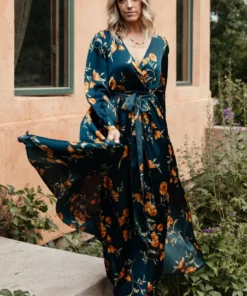 BB Custom Dresses Jenna Maxi Dress | Dark Blue Floral