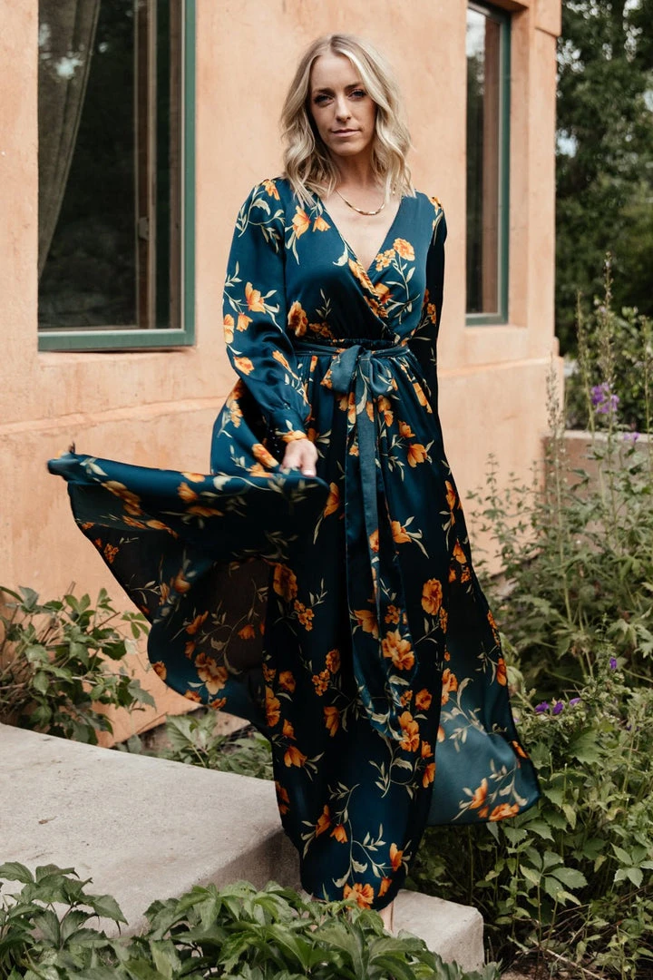 BB Custom Dresses Jenna Maxi Dress | Dark Blue Floral 2 BB Custom Dresses Jenna Maxi Dress | Dark Blue Floral