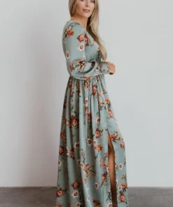 BB Custom Dresses Jenna Maxi Dress | Sage Floral