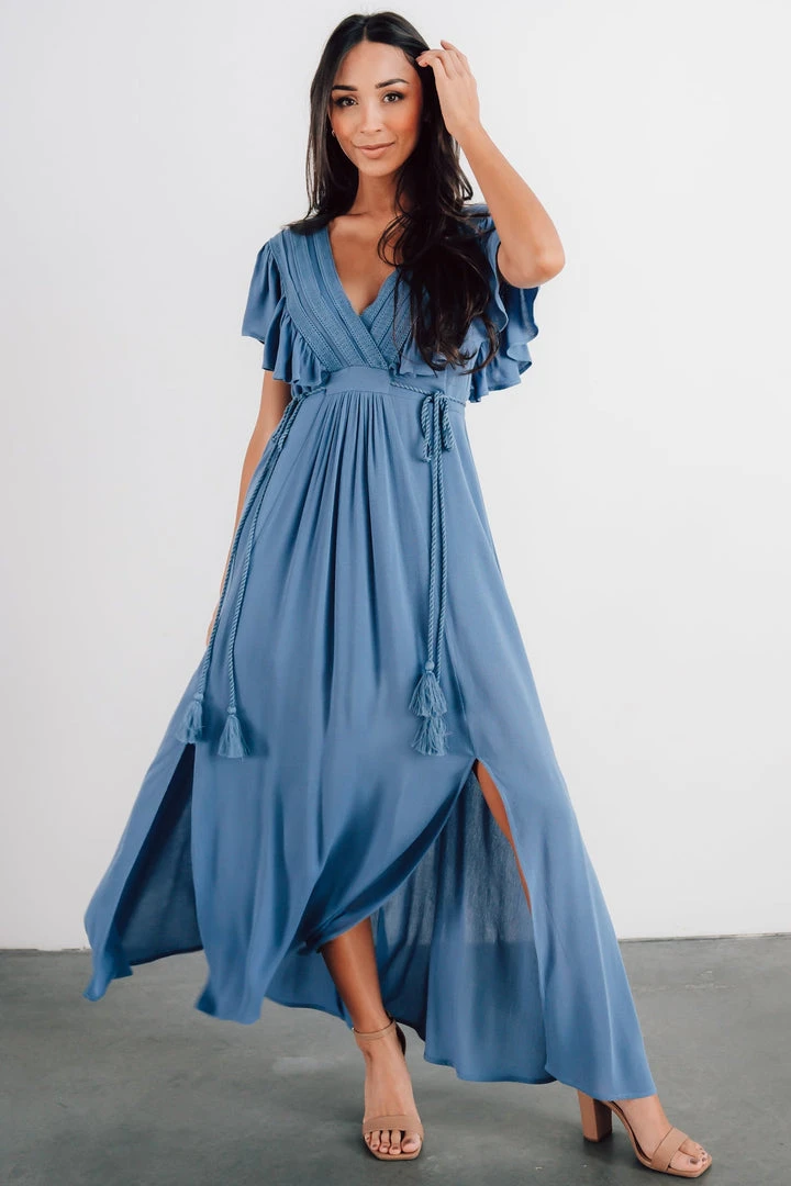 BB Custom Dresses Jennifer Deep V Maxi Dress | Blue 7 BB Custom Dresses Jennifer Deep V Maxi Dress | Blue