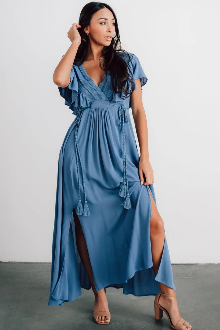 BB Custom Dresses Jennifer Deep V Maxi Dress | Blue 1 BB Custom Dresses Jennifer Deep V Maxi Dress | Blue