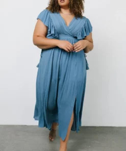 BB Custom Dresses Jennifer Deep V Maxi Dress | Blue 19 BB Custom Dresses Jennifer Deep V Maxi Dress | Blue