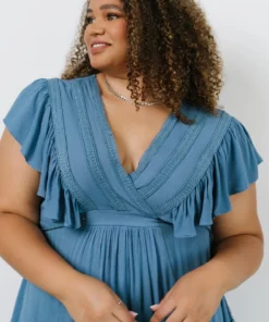 BB Custom Dresses Jennifer Deep V Maxi Dress | Blue 26 BB Custom Dresses Jennifer Deep V Maxi Dress | Blue