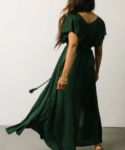 BB Custom Jennifer Deep V Maxi Dress | Dark Green 16 BB Custom Jennifer Deep V Maxi Dress | Dark Green