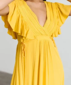 BB Custom Jennifer Deep V Maxi Dress | Mustard Dresses 14 BB Custom Jennifer Deep V Maxi Dress | Mustard Dresses