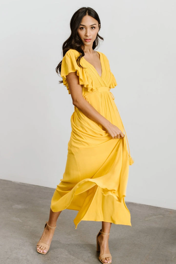 BB Custom Jennifer Deep V Maxi Dress | Mustard Dresses 5 BB Custom Jennifer Deep V Maxi Dress | Mustard Dresses
