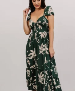 ANG Dresses Jolie Ruffle Midi Dress | Green Floral
