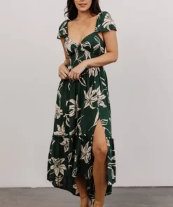 ANG Dresses Jolie Ruffle Midi Dress | Green Floral