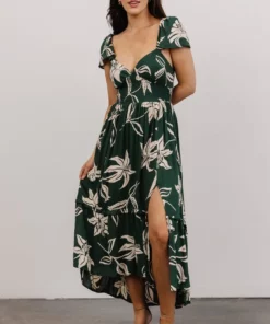 ANG Dresses Jolie Ruffle Midi Dress | Green Floral