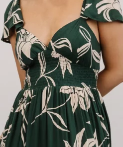 ANG Dresses Jolie Ruffle Midi Dress | Green Floral