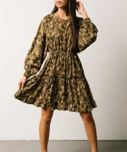 HAY Jordan Short Dress | Olive Print Dresses