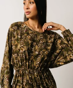 HAY Jordan Short Dress | Olive Print Dresses