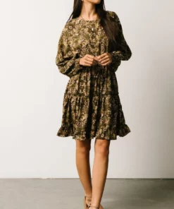 HAY Jordan Short Dress | Olive Print Dresses