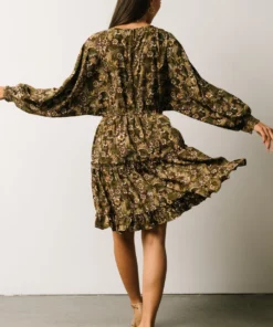 HAY Jordan Short Dress | Olive Print Dresses
