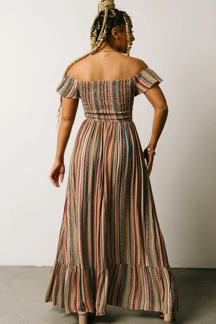 DD Journey Boho Stripe Maxi Dress | Mocha Print Dresses 3 DD Journey Boho Stripe Maxi Dress | Mocha Print Dresses