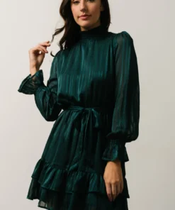 DF Dresses Joyce High Neck Mini Dress | Lagoon