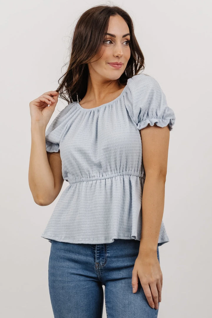 HAY Tops Jules Smocked Top | Light Blue 7 HAY Tops Jules Smocked Top | Light Blue