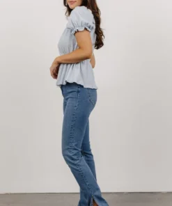 HAY Tops Jules Smocked Top | Light Blue 12 HAY Tops Jules Smocked Top | Light Blue