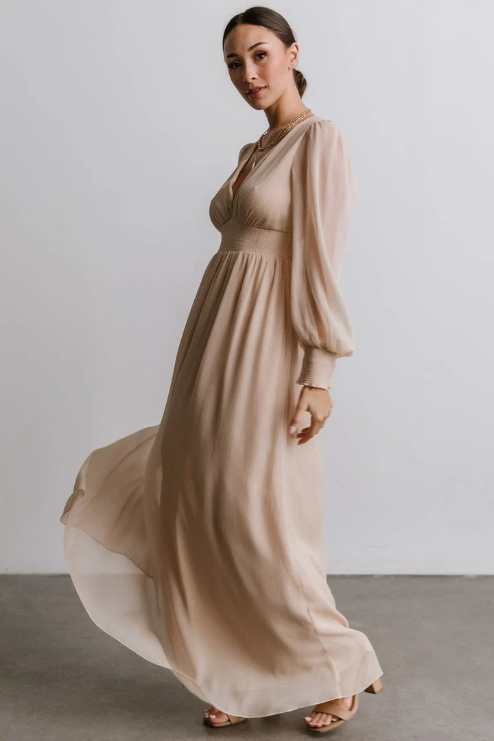 RR Juliette Shimmer Maxi Dress | Champagne 3 RR Juliette Shimmer Maxi Dress | Champagne