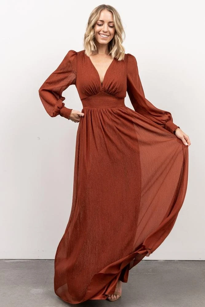 RR Juliette Shimmer Maxi Dress | Rust Dresses 2 RR Juliette Shimmer Maxi Dress | Rust Dresses