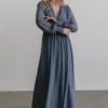RR Juliette Shimmer Maxi Dress | Slate Blue
