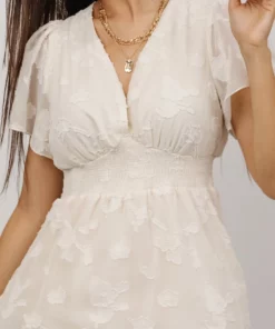 RR June Smocked Midi Dress | Vintage Cream