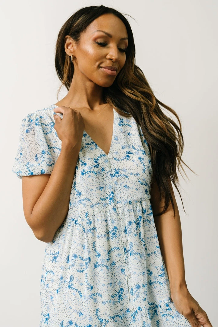 Maxi Dresses Karina Tiered Maxi Dress | Blue Paisley 8 Maxi Dresses Karina Tiered Maxi Dress | Blue Paisley