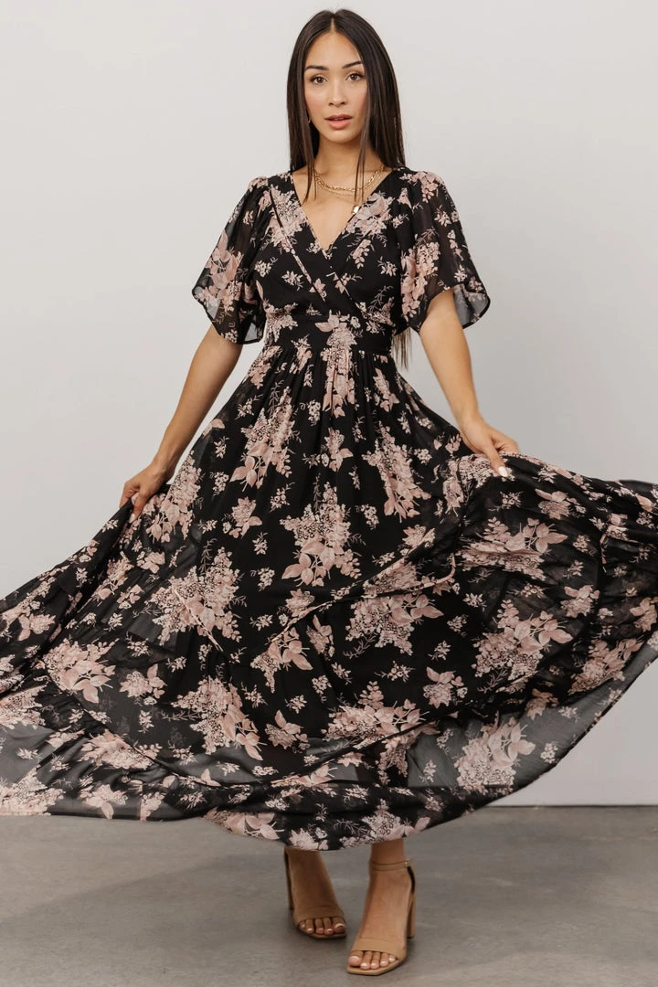 BB Custom Katherine Maxi Dress | Black + Blush Floral Dresses 2 BB Custom Katherine Maxi Dress | Black + Blush Floral Dresses