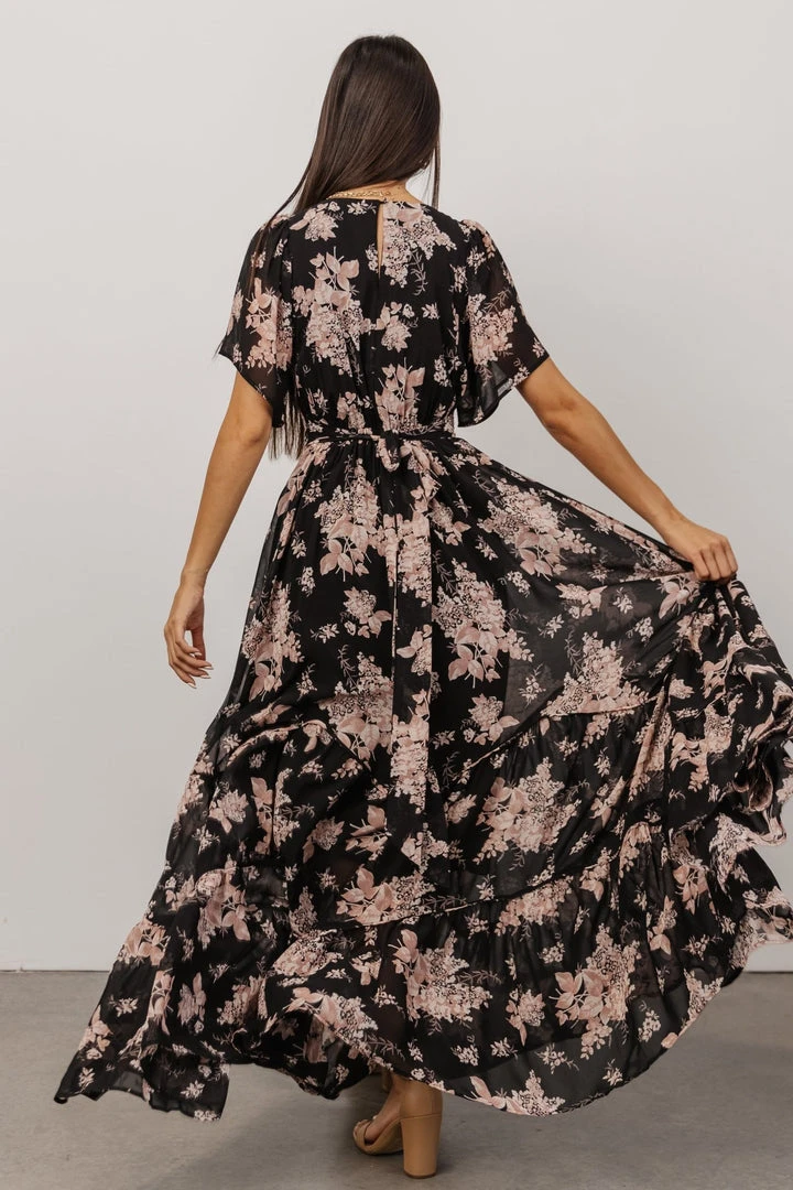 BB Custom Katherine Maxi Dress | Black + Blush Floral Dresses 3 BB Custom Katherine Maxi Dress | Black + Blush Floral Dresses
