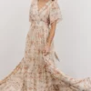 BB Custom Dresses Katherine Maxi Dress | Cream + Rust Floral