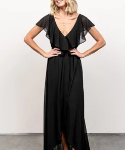 BB Custom Katya Ruffle Maxi Dress | Black
