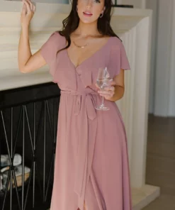 BB Custom Katya Ruffle Maxi Dress | Dusty Pink Dresses