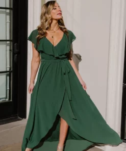 BB Custom Katya Ruffle Maxi Dress | Evergreen Dresses