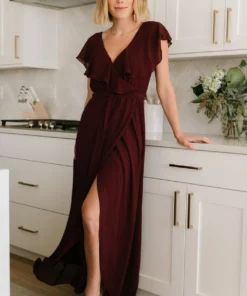 BB Custom Dresses Katya Ruffle Maxi Dress | Mulberry 23 BB Custom Dresses Katya Ruffle Maxi Dress | Mulberry