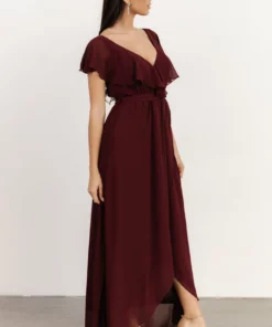 BB Custom Dresses Katya Ruffle Maxi Dress | Mulberry 19 BB Custom Dresses Katya Ruffle Maxi Dress | Mulberry